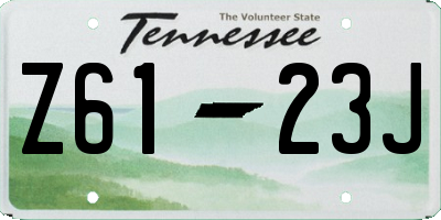 TN license plate Z6123J