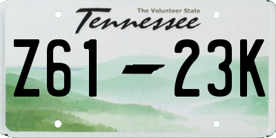 TN license plate Z6123K