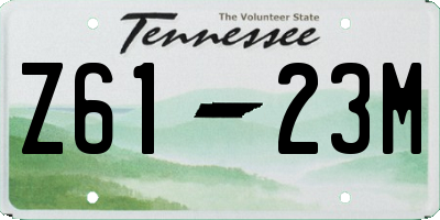 TN license plate Z6123M