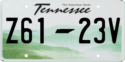 TN license plate Z6123V