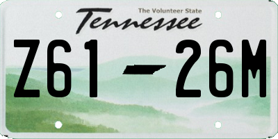 TN license plate Z6126M