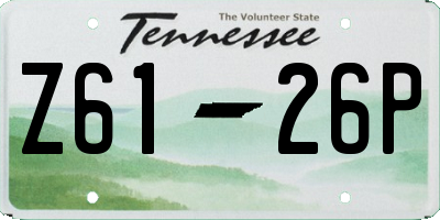 TN license plate Z6126P