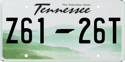 TN license plate Z6126T