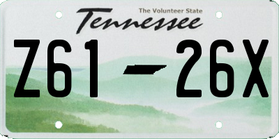 TN license plate Z6126X