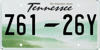 TN license plate Z6126Y