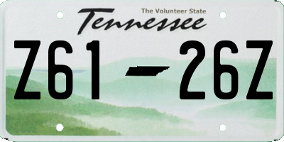 TN license plate Z6126Z