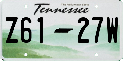 TN license plate Z6127W