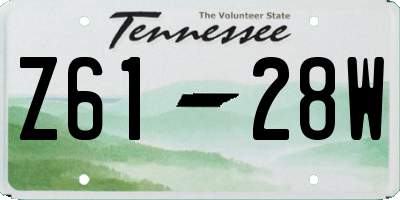 TN license plate Z6128W