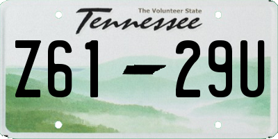 TN license plate Z6129U