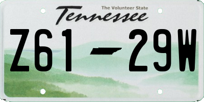 TN license plate Z6129W