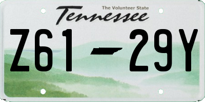 TN license plate Z6129Y