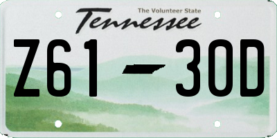TN license plate Z6130D