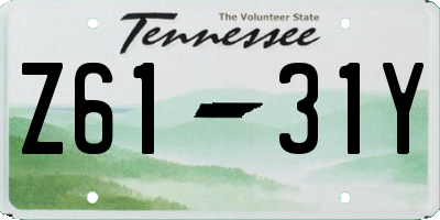 TN license plate Z6131Y