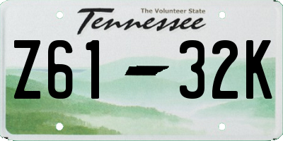 TN license plate Z6132K