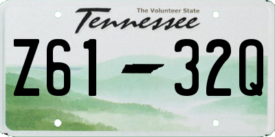 TN license plate Z6132Q