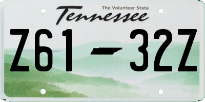 TN license plate Z6132Z