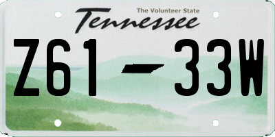 TN license plate Z6133W