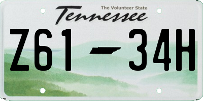 TN license plate Z6134H