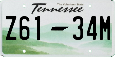 TN license plate Z6134M