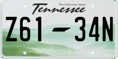TN license plate Z6134N