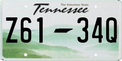TN license plate Z6134Q