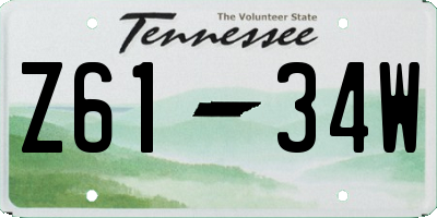 TN license plate Z6134W