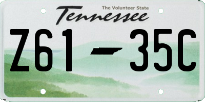 TN license plate Z6135C