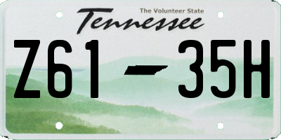 TN license plate Z6135H