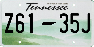 TN license plate Z6135J