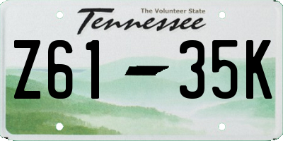 TN license plate Z6135K