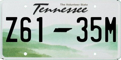 TN license plate Z6135M