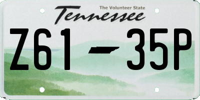 TN license plate Z6135P