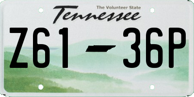 TN license plate Z6136P
