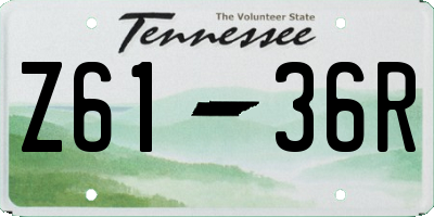 TN license plate Z6136R