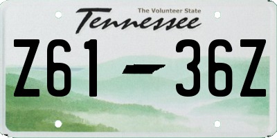 TN license plate Z6136Z