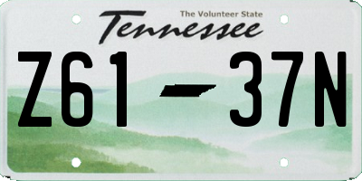 TN license plate Z6137N