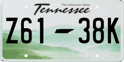 TN license plate Z6138K