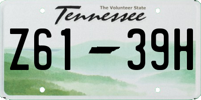 TN license plate Z6139H