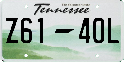TN license plate Z6140L