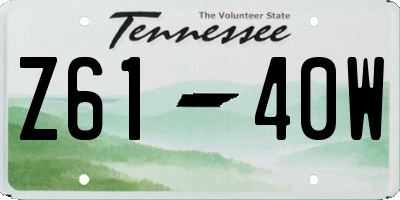 TN license plate Z6140W