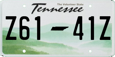 TN license plate Z6141Z