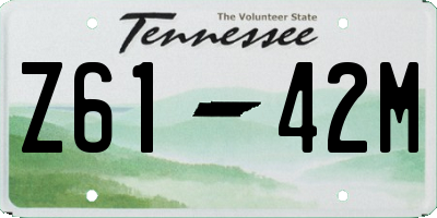 TN license plate Z6142M
