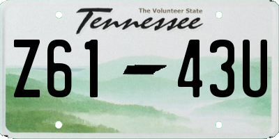 TN license plate Z6143U