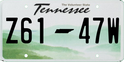 TN license plate Z6147W