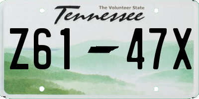 TN license plate Z6147X