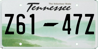 TN license plate Z6147Z