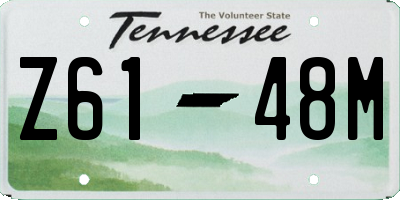 TN license plate Z6148M