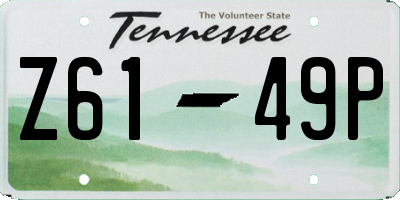 TN license plate Z6149P