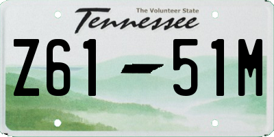 TN license plate Z6151M