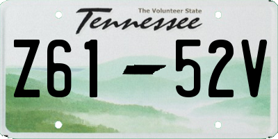 TN license plate Z6152V
